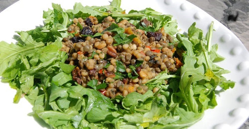 Lentils & Israeli Couscous with pine nuts