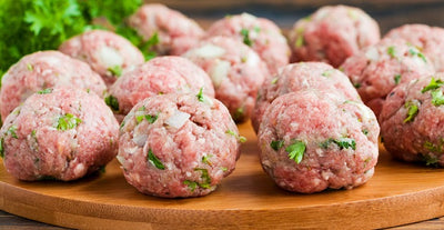 Spicy Lamb Meatballs with Mint Pesto & Olive Oil