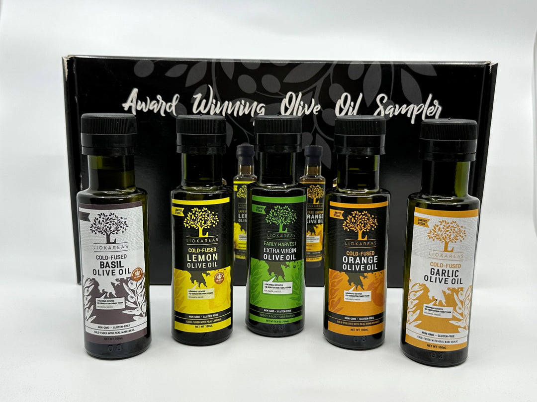 Olive Oil Variety Pack - Five 100ml Bottles (Lemon, Orange, Basil