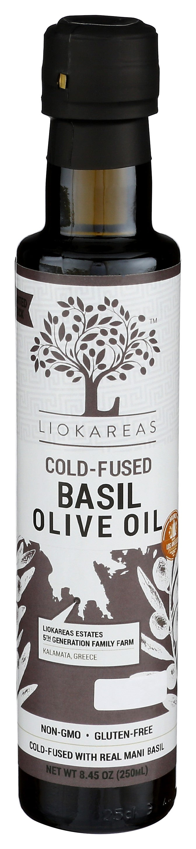 Greek Extra Virgin Olive Oil - Cold Fused Basil Greek EVOO - Liokareas