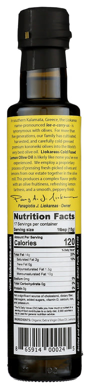 Cold Fused Lemon Greek Olive Oil - 250ml