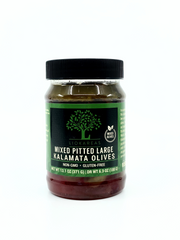 Liokareas Mixed Pitted Large Kalamata Olives - Net Weight 13.1oz - Drained Weight 6.3oz